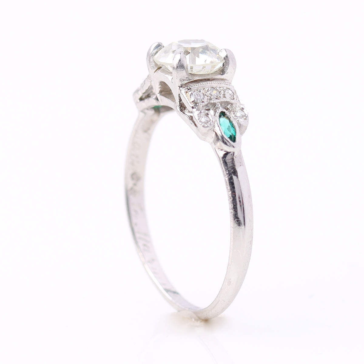 Art Déco Platinum and Diamond Vintage Engagement Ring #VR260611-6