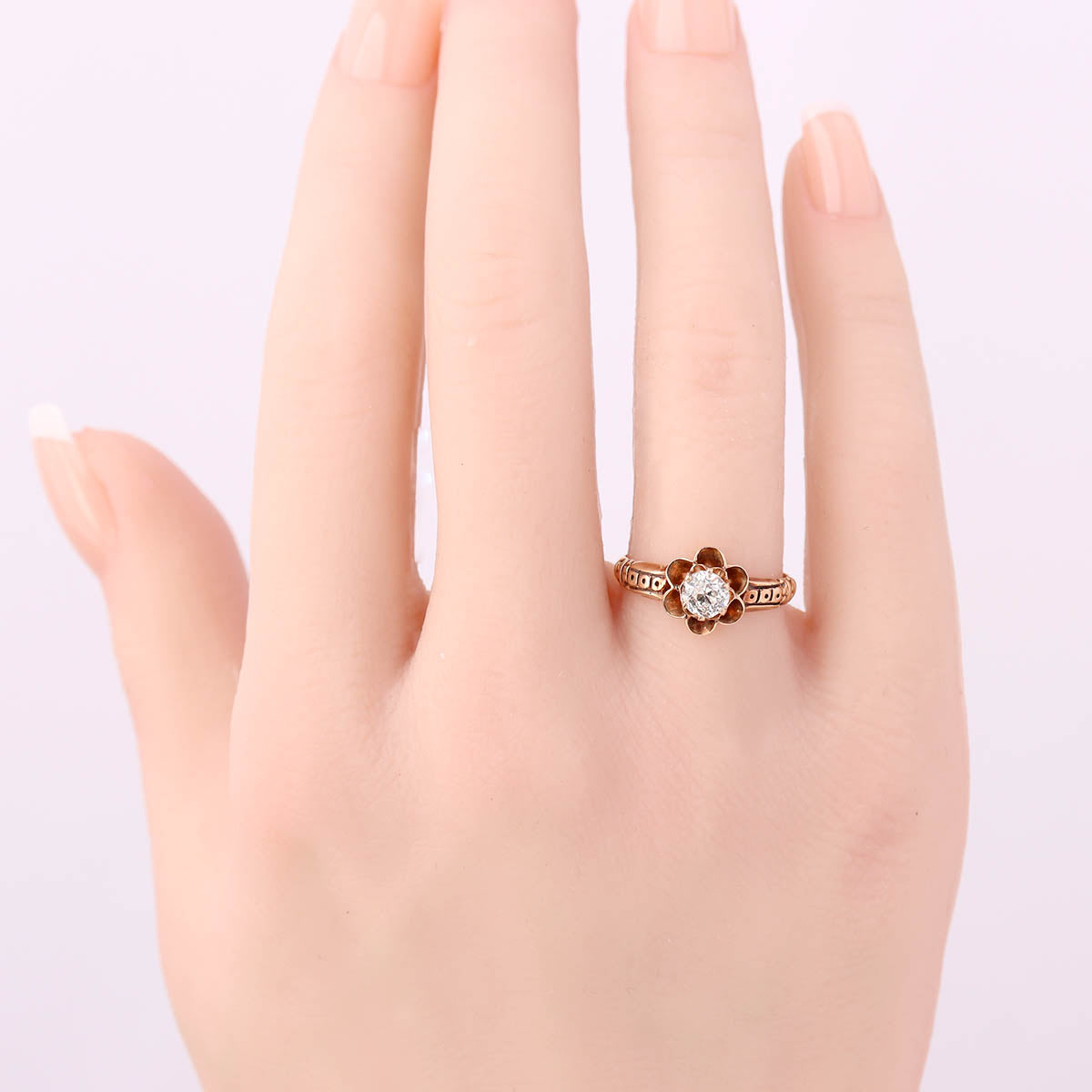 Victorian Buttercup Antique Engagement Ring #VR260724-3