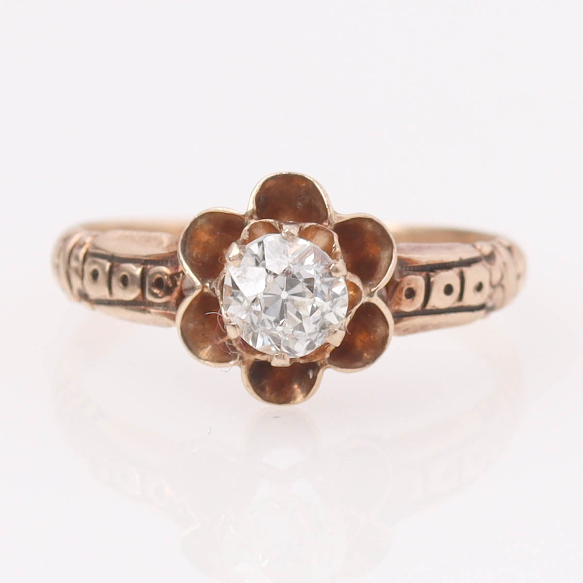 Victorian Buttercup Antique Engagement Ring #VR260724-3