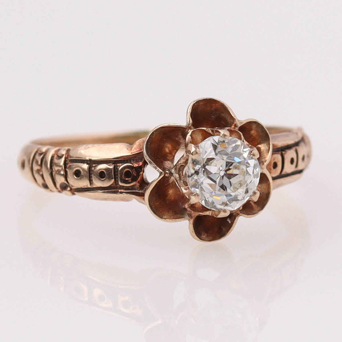 Victorian Buttercup Antique Engagement Ring #VR260724-3