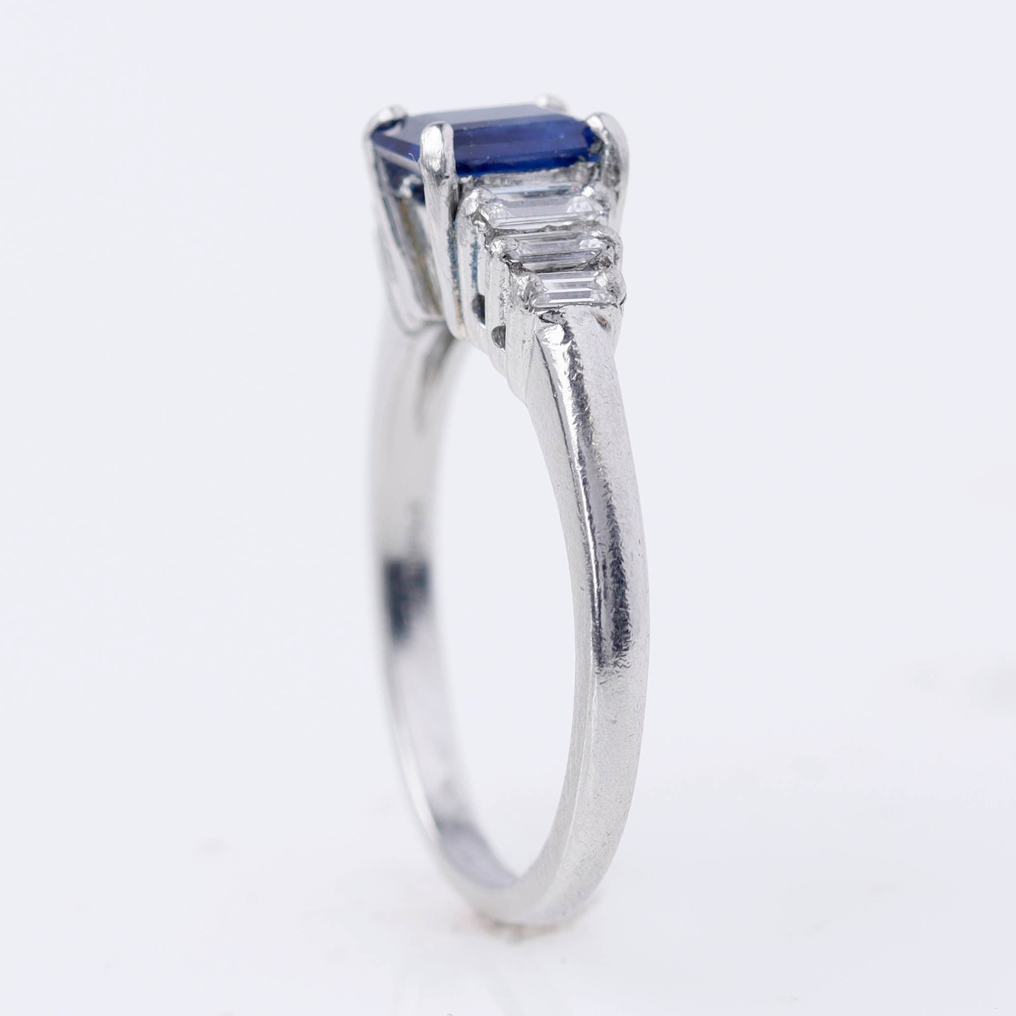 Sapphire & Diamond Art Déco Engagement Ring #VR260611-1