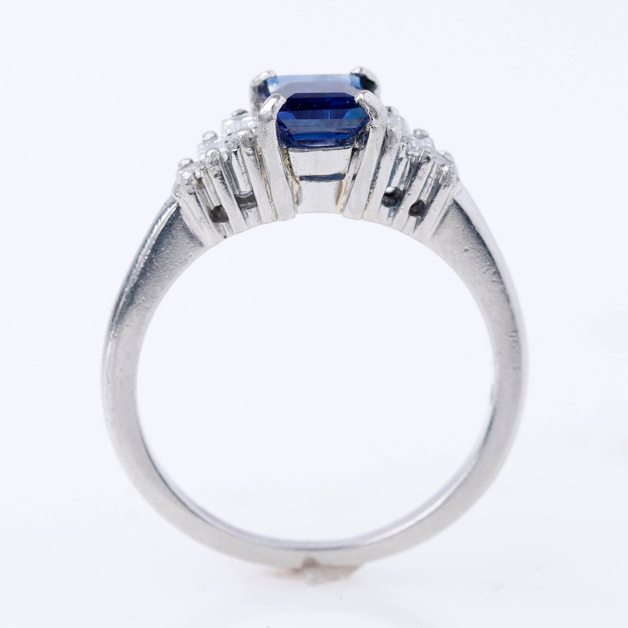 Sapphire & Diamond Art Déco Engagement Ring #VR260611-1
