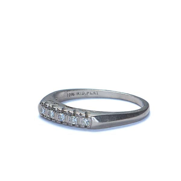 Platinum Diamond Vintage Wedding Band - by Masterpiece #VR464-04