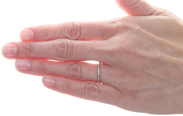 Slender Art Déco Wedding band - Hallmarked "Whiterose" #VR468-12