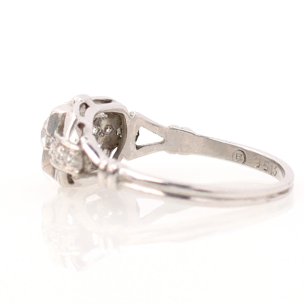 1920s Platinum & Old European Cut Diamond Engagement Ring #VR537-03