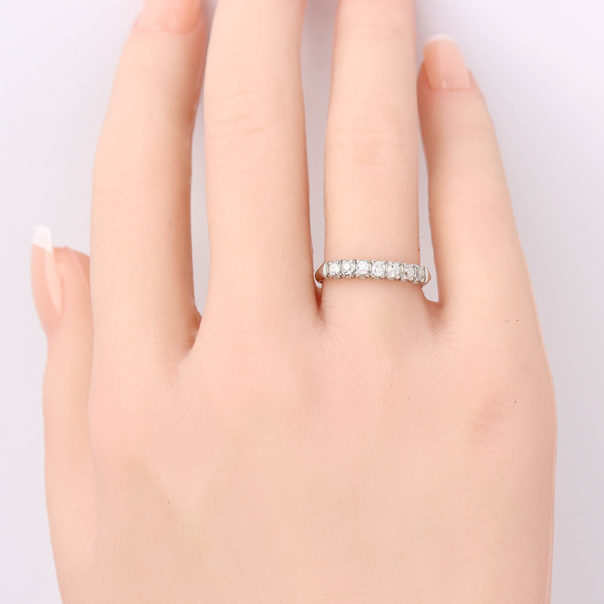 Circa 1930s Platinum & Diamond Wedding Band #VR566-15