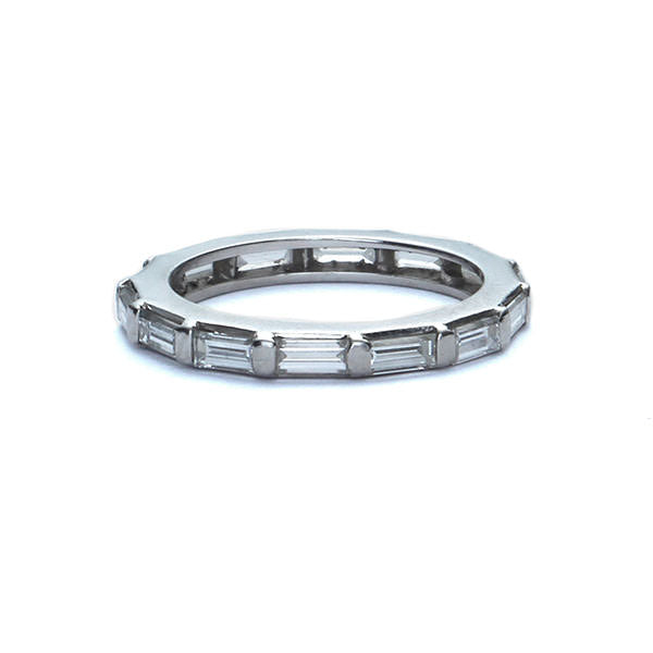 Vintage Baguette diamond wedding band #VR570-04