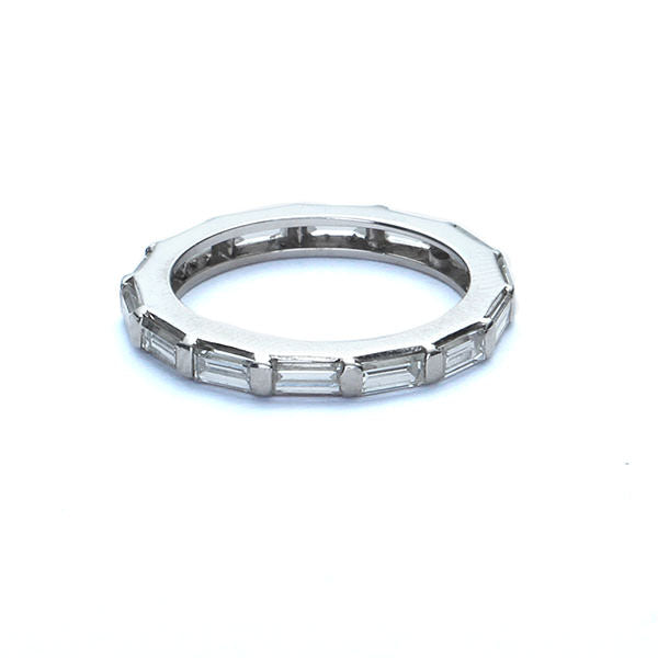 Vintage Baguette diamond wedding band #VR570-04