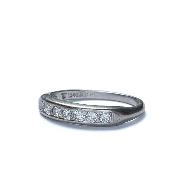 Art Déco Platinum & Diamond Wedding Band #VRI1663