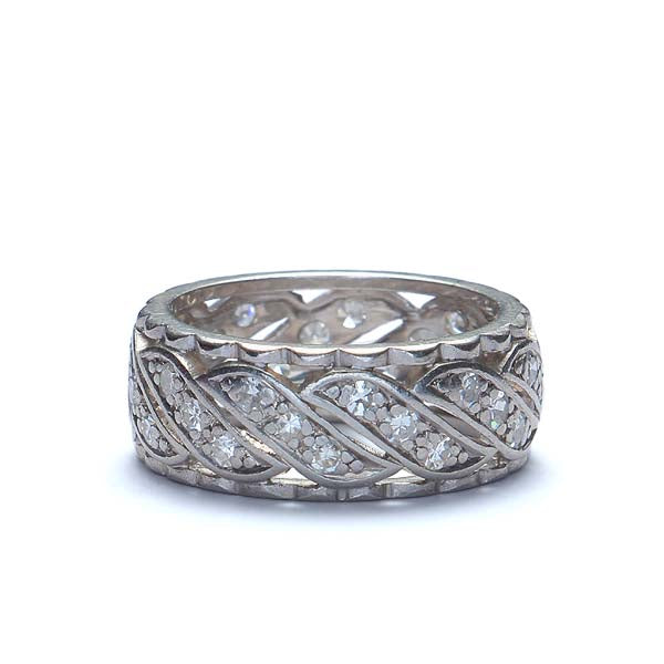 Vintage Platinum Wedding Band. #VWB-54