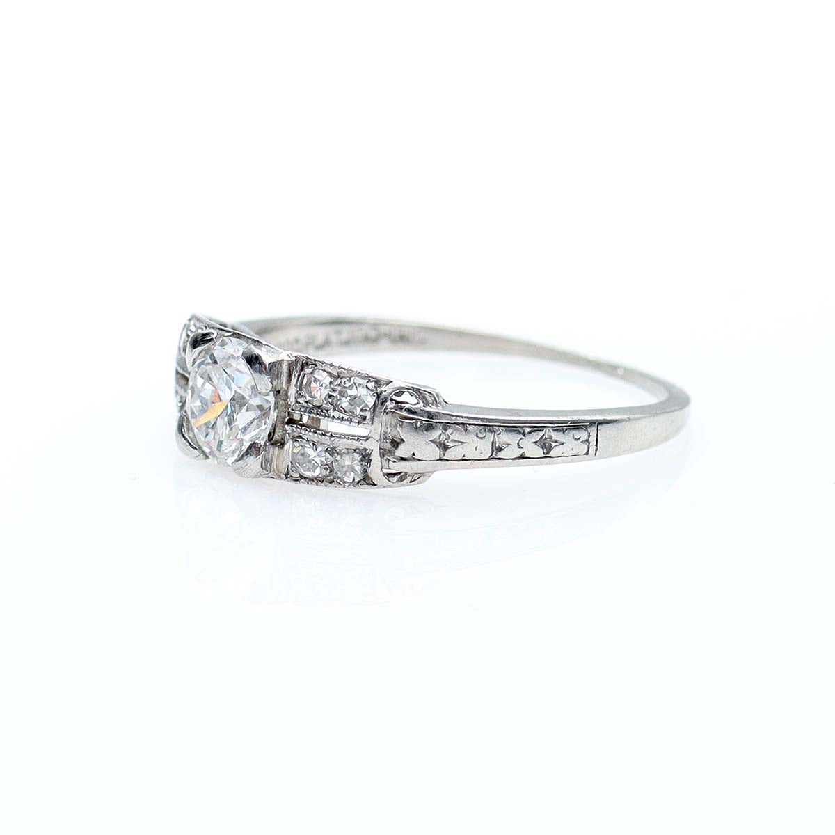 Antique Art Déco Engagement Ring #VR220714-7 - Engagement Rings