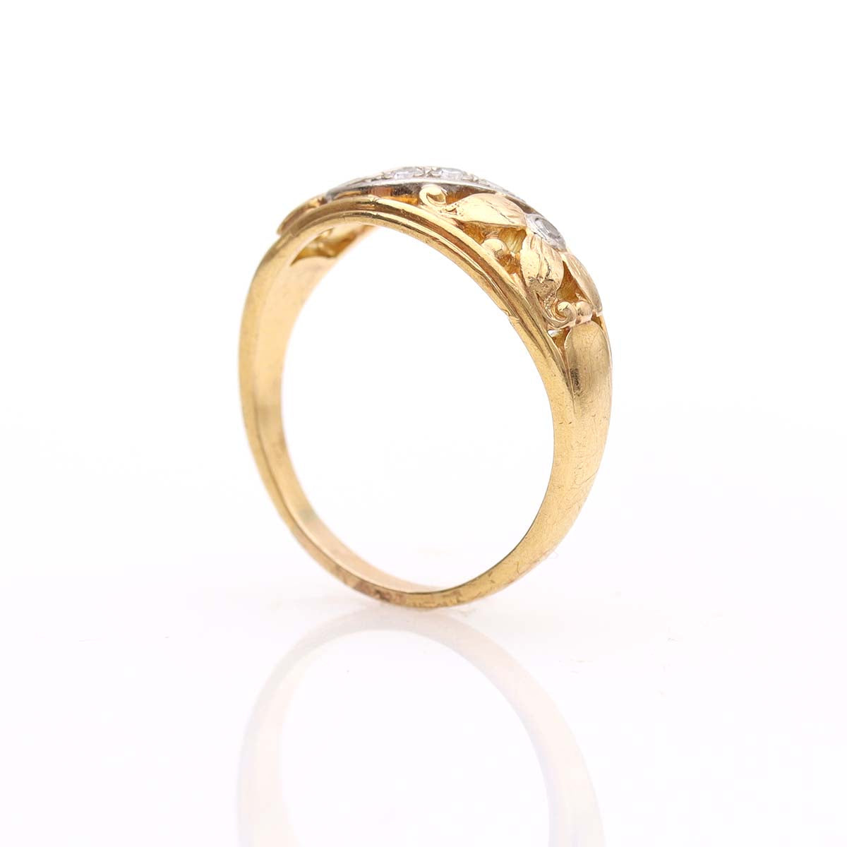 Antique Art Nouveau Diamond & 18k Band #R328-10 - Wedding Bands