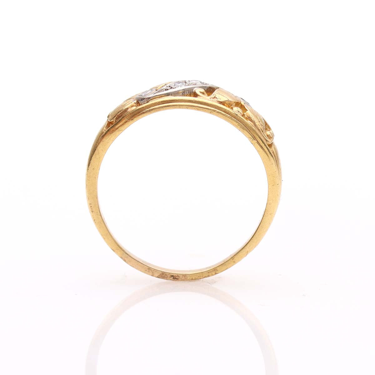 Antique Art Nouveau Diamond & 18k Band #R328-10 - Wedding Bands