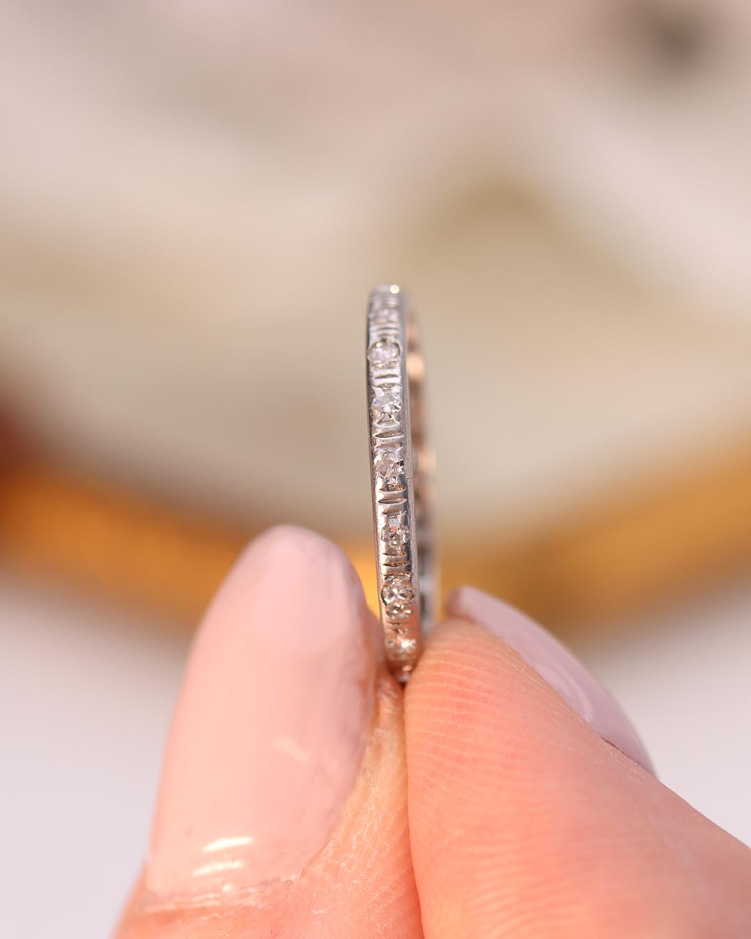 Antique Diamond Eternity Band #VR150507-03 - Wedding Bands