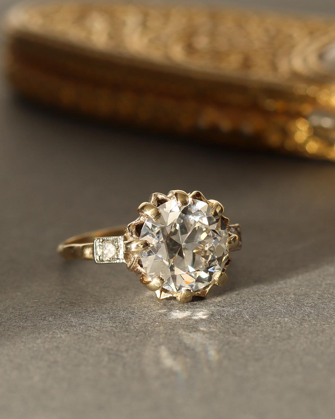 Antique Edwardian Yellow Gold Engagement Ring #VR240513-3 - Engagement Rings