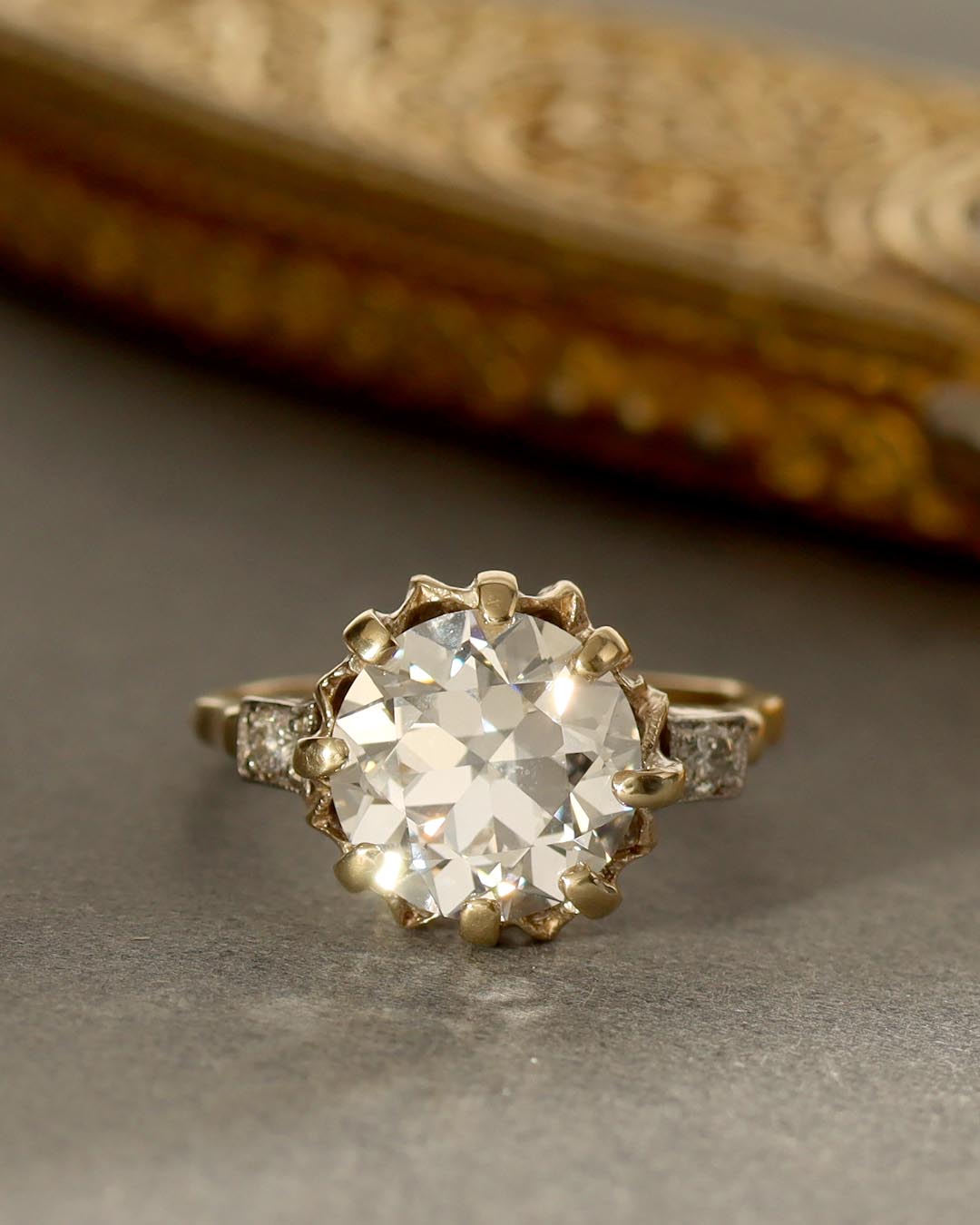 Antique Edwardian Yellow Gold Engagement Ring #VR240513-3 - Engagement Rings