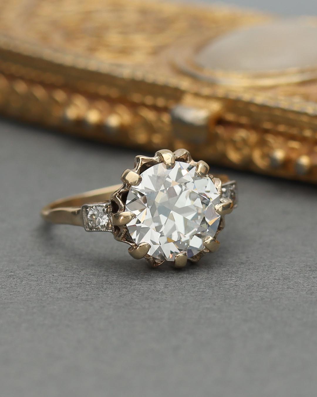Antique Edwardian Yellow Gold Engagement Ring #VR240513-3 - Engagement Rings