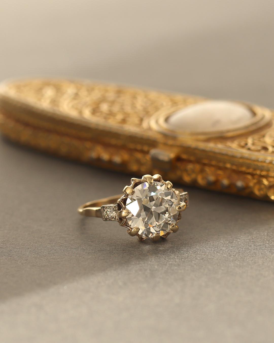 Antique Edwardian Yellow Gold Engagement Ring #VR240513-3 - Engagement Rings