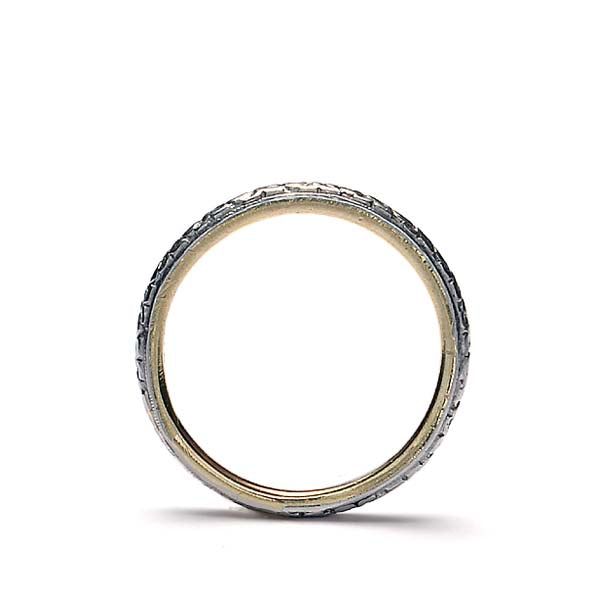 Antique Platinum and 18k Yellow Gold Wedding Band #VR506-09 - Wedding Bands