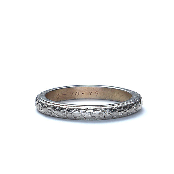 Antique Platinum and Gold Wedding Band. #VR161114-01 - Wedding Bands