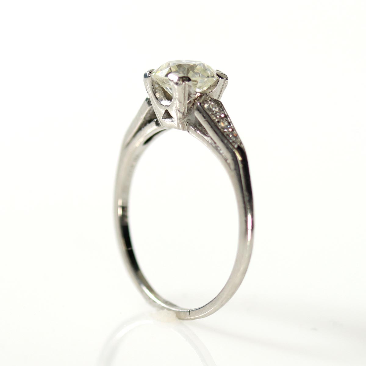 Antique Platinum Engagement Ring #VR250505 - Engagement Rings