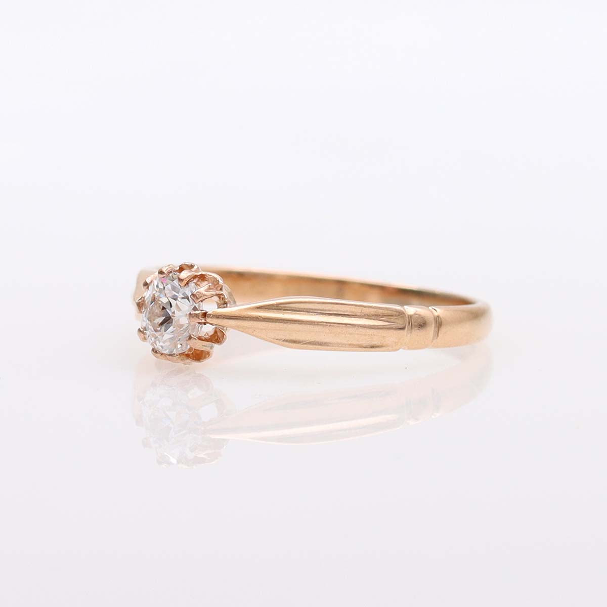 Antique Rose Gold Engagement Ring #VR240906-7 - Engagement Rings