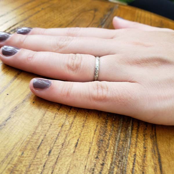 Art Déco 18k White Gold Wedding Band #VB180504-3 - Wedding Bands