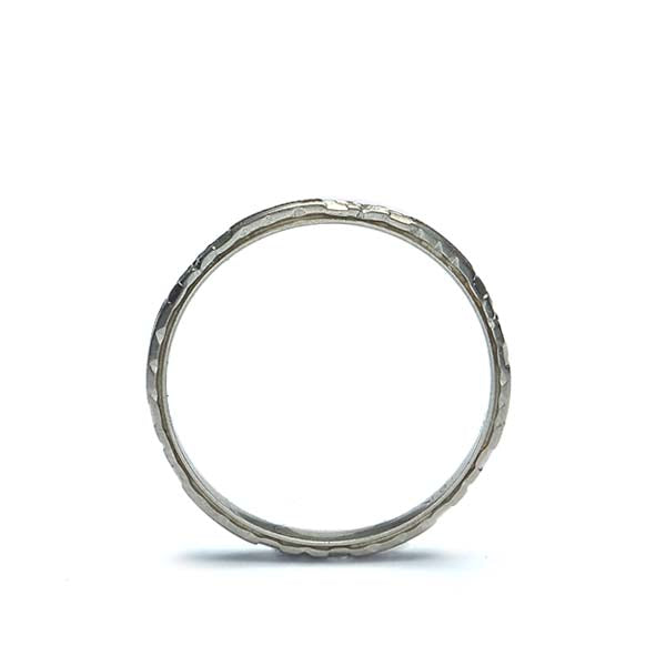 Art Déco 18k White Gold Wedding Band #VB180504-3 - Wedding Bands