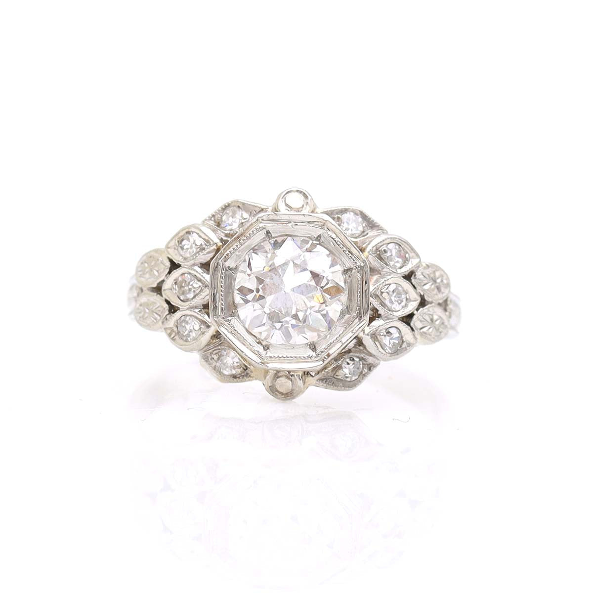 Art Déco Bezel Set Engagement Ring #VR240509 - Leigh