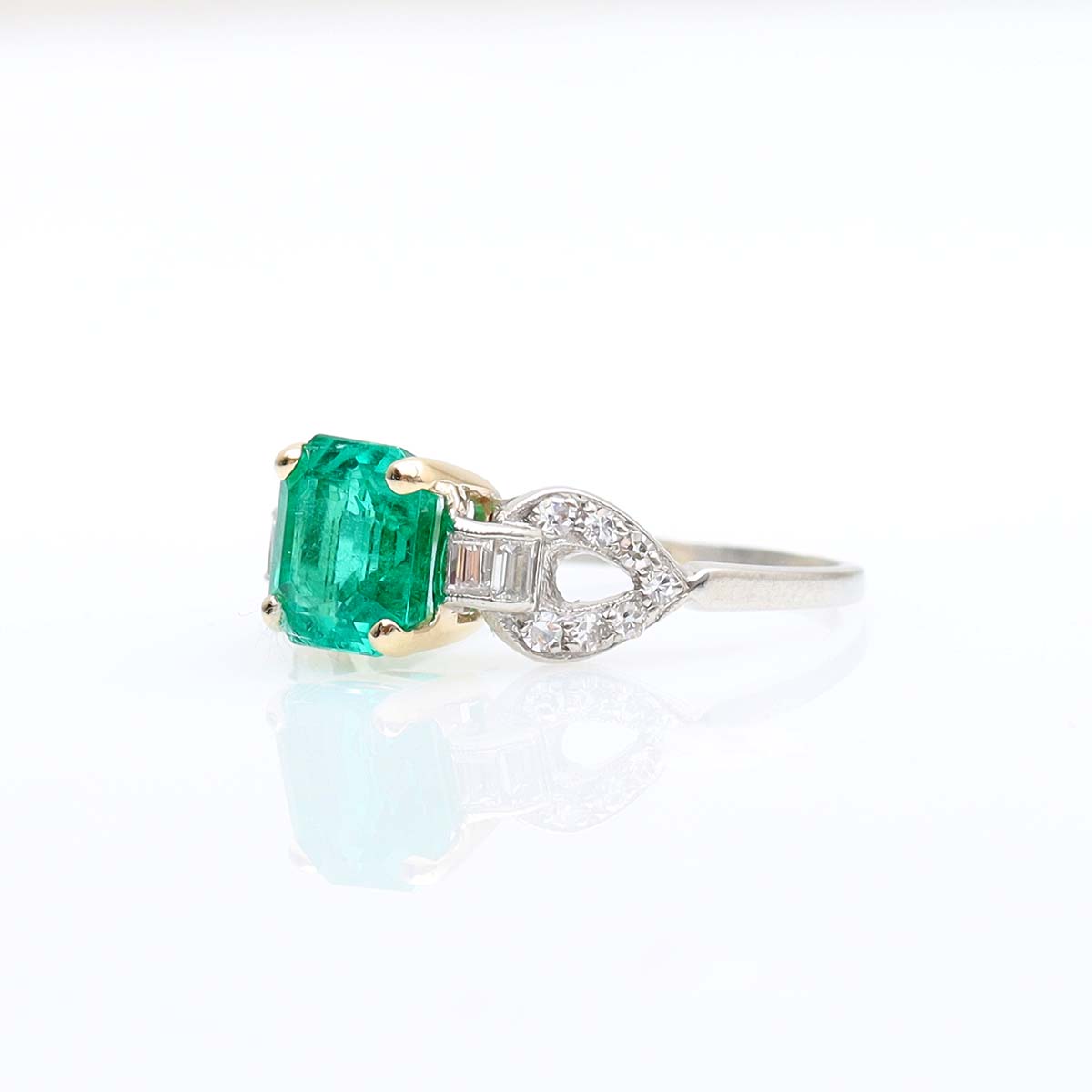 Art Deco Columbian Emerald Ring #VR231013-3 - Engagement Rings