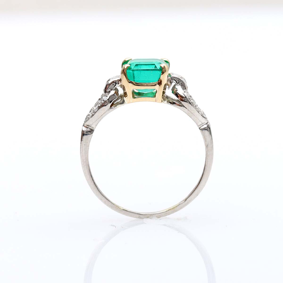 Art Deco Columbian Emerald Ring #VR231013-3 - Engagement Rings