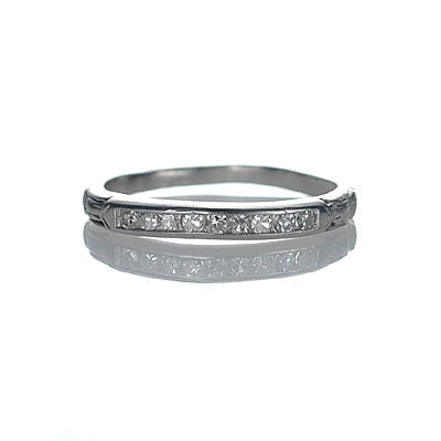 Art Deco Diamond wedding band #VR498-12 - Wedding Bands