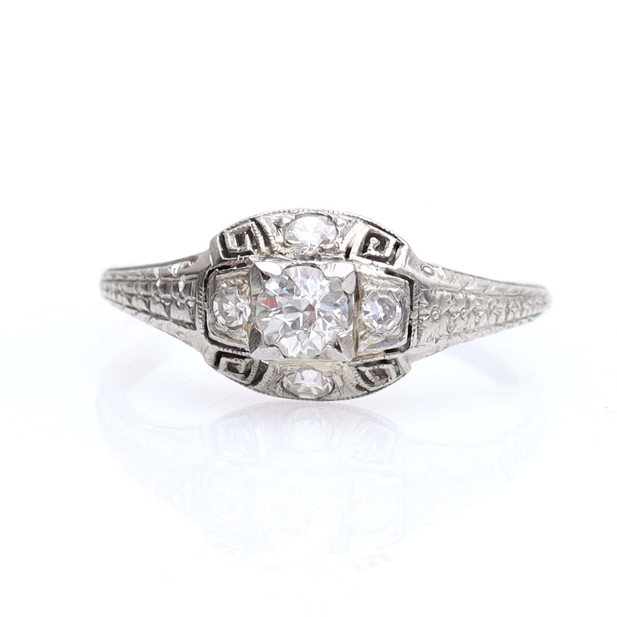 Art Déco Domed Engagement Ring #VR160812-02 - Engagement Rings