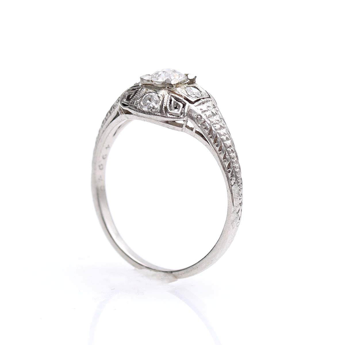 Art Déco Domed Engagement Ring #VR160812-02 - Engagement Rings