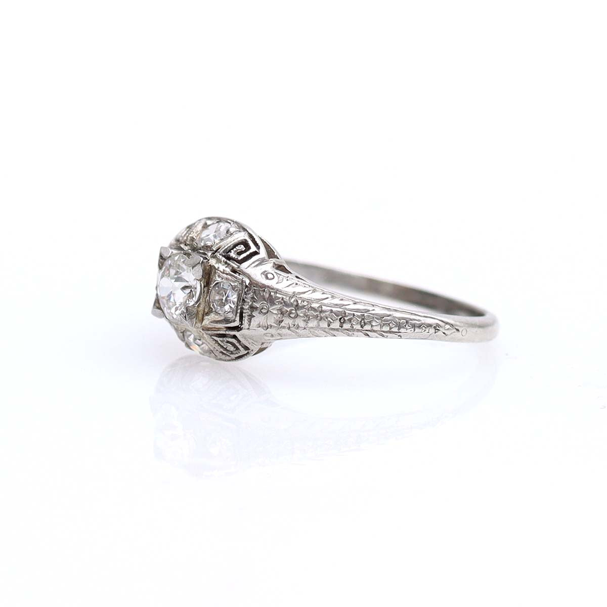 Art Déco Domed Engagement Ring #VR160812-02 - Engagement Rings