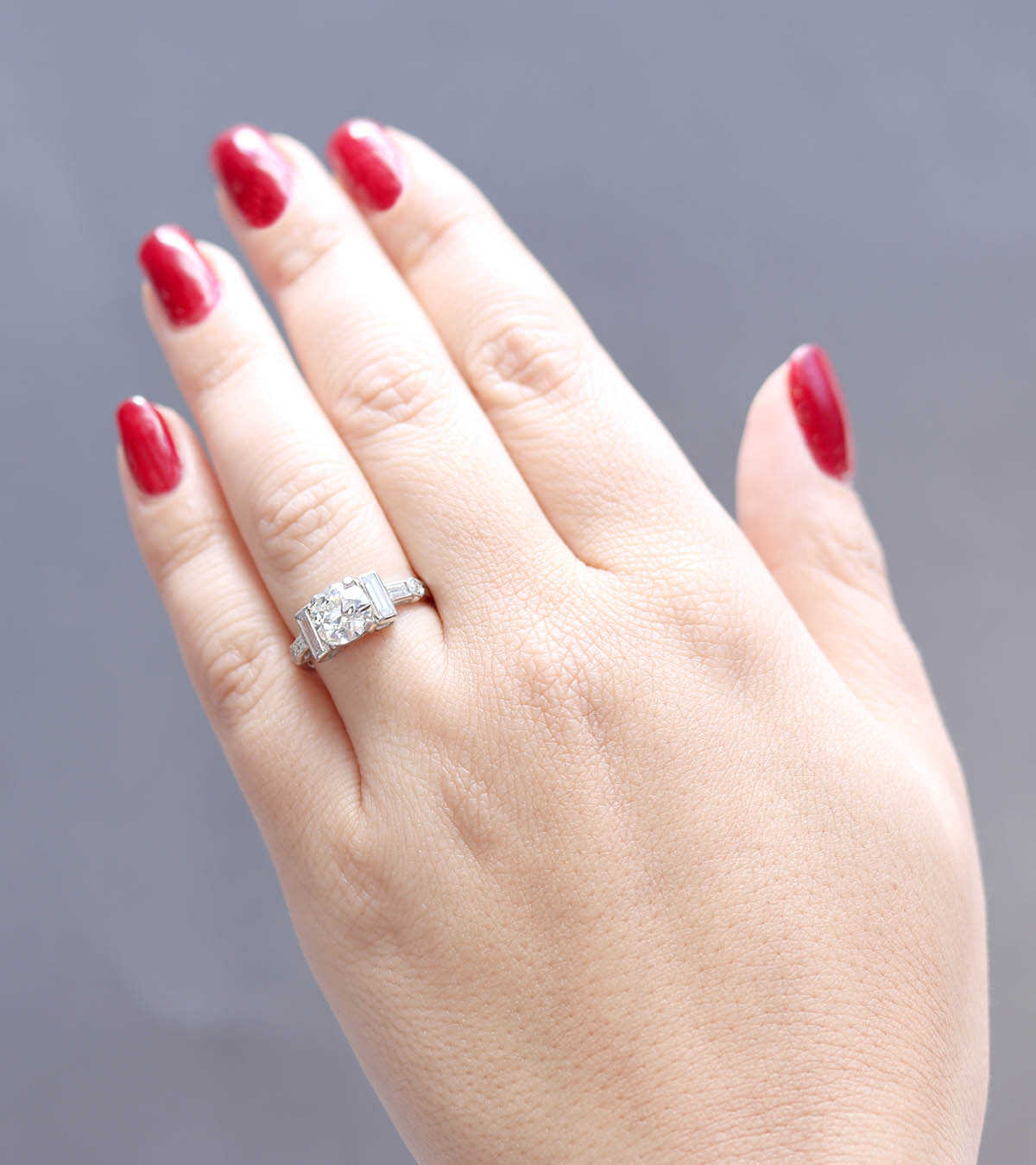 Art Deco Engagement Ring #VR250225-4 - Engagement Rings