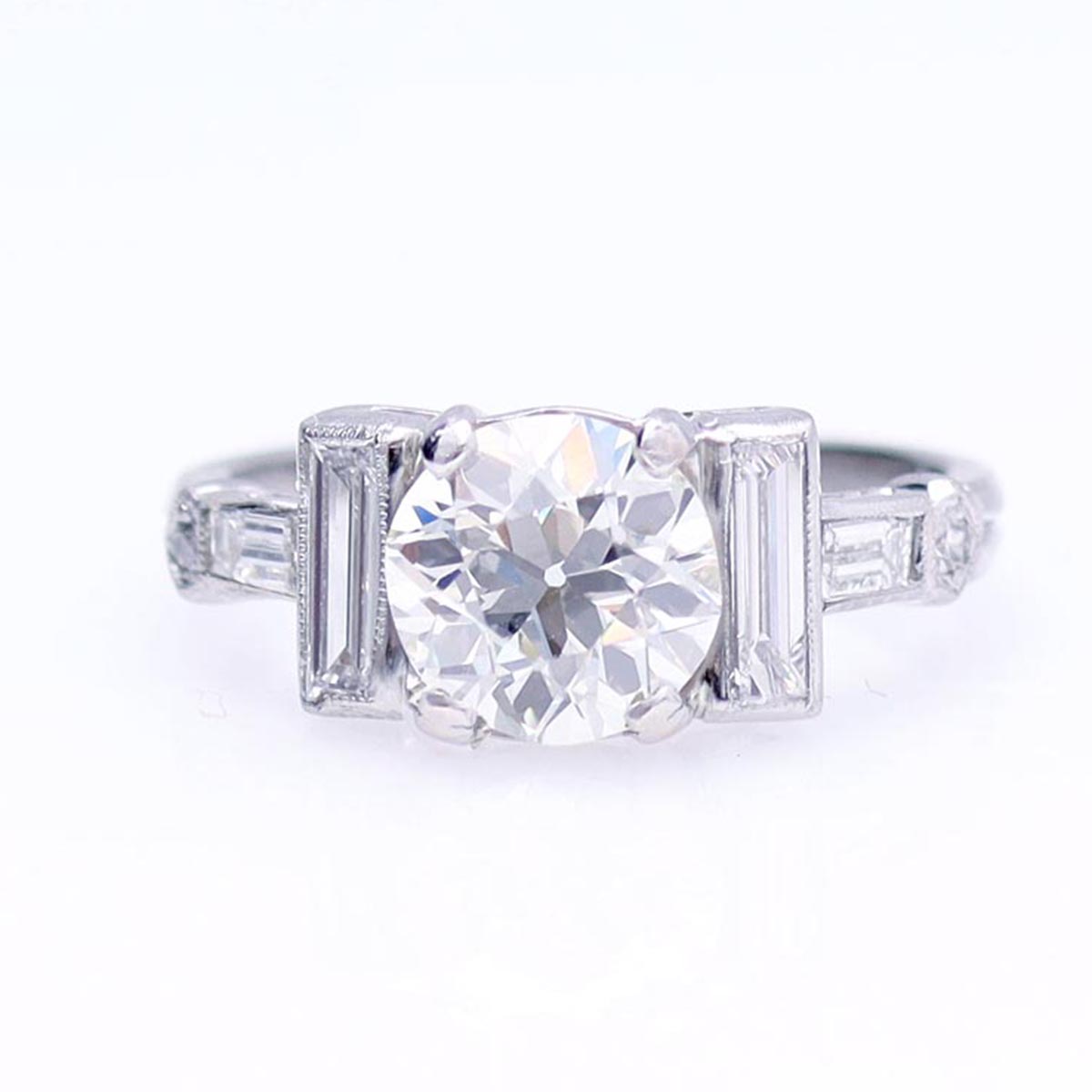 Art Deco Engagement Ring #VR250225-4 - Engagement Rings