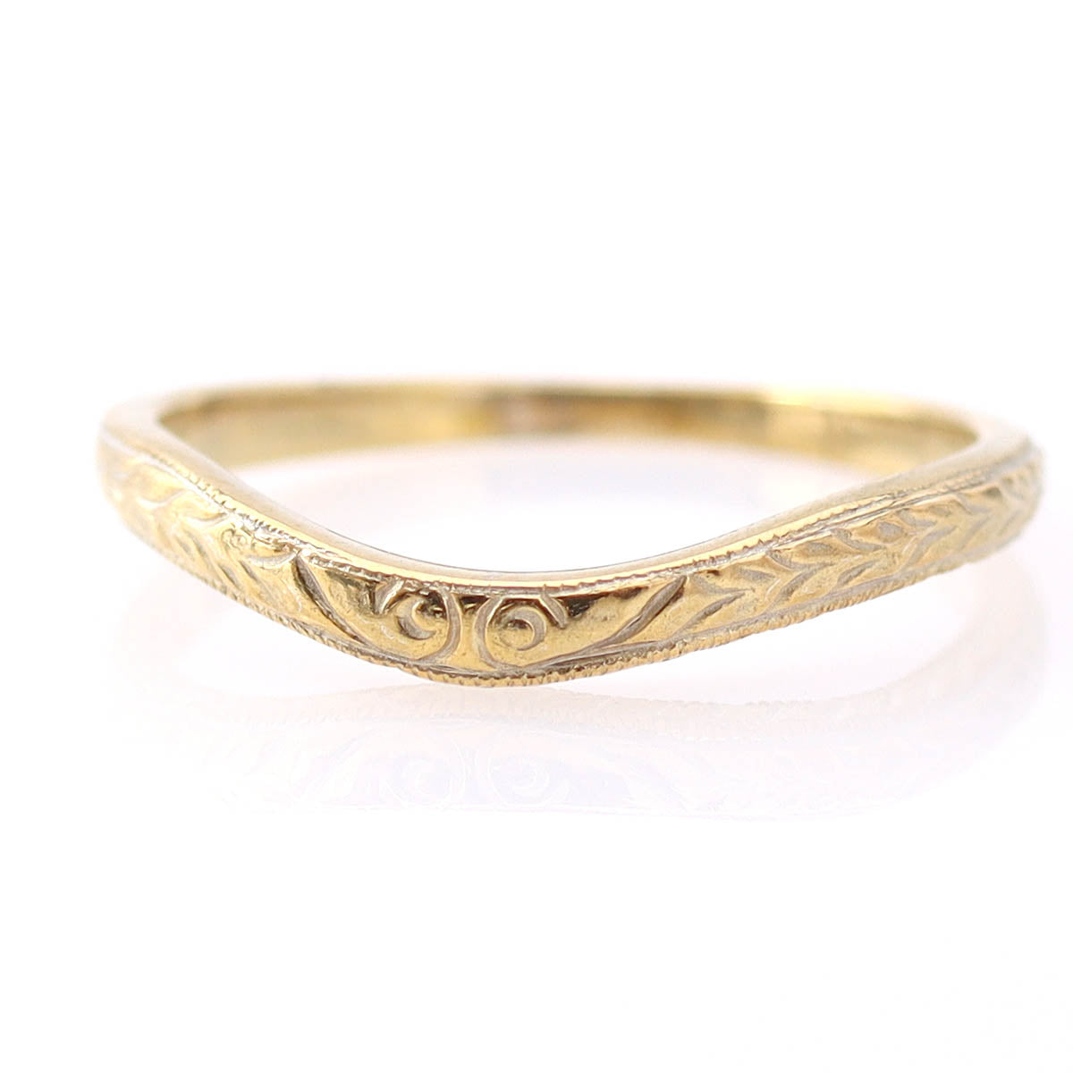 14k Gold Contoured Wedding Band #L3240W14 - Wedding Bands