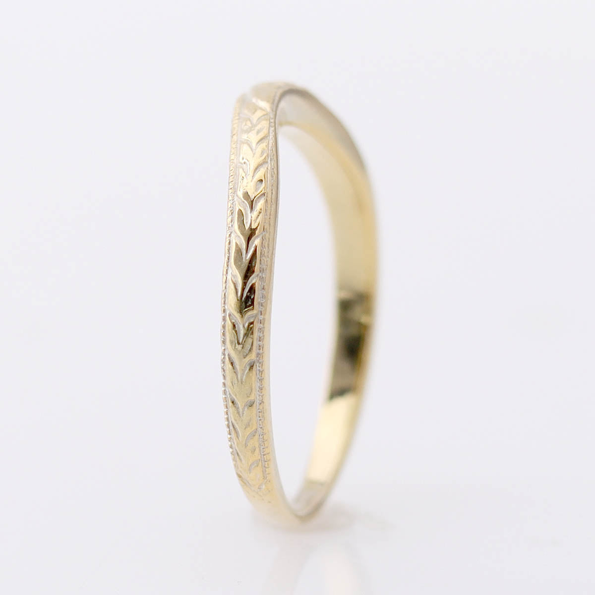 14k Gold Contoured Wedding Band #L3240W14 - Wedding Bands
