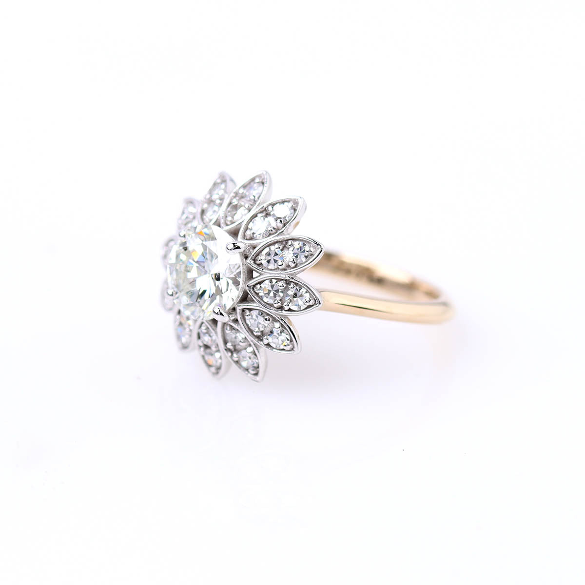 Art Deco Inspired Floral Ring #3767 - Engagement Rings
