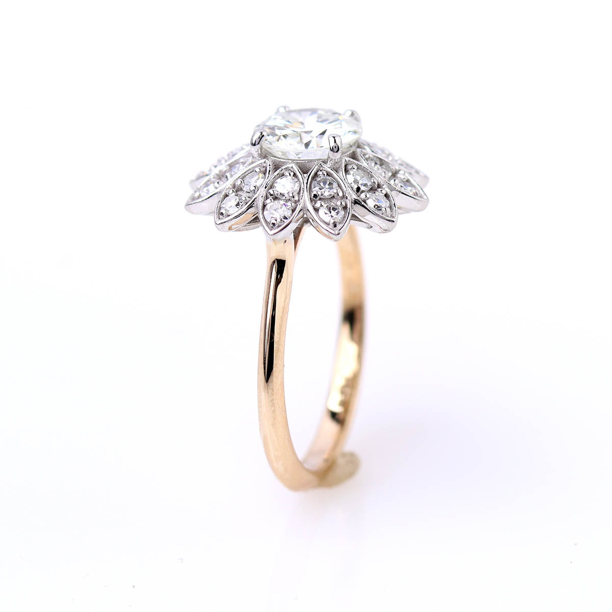 Art Deco Inspired Floral Ring #3767 - Engagement Rings