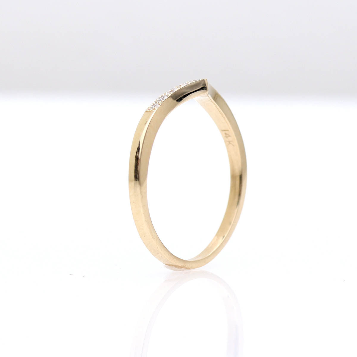 Contoured ’V’ wedding band. #L3354B - Wedding Bands