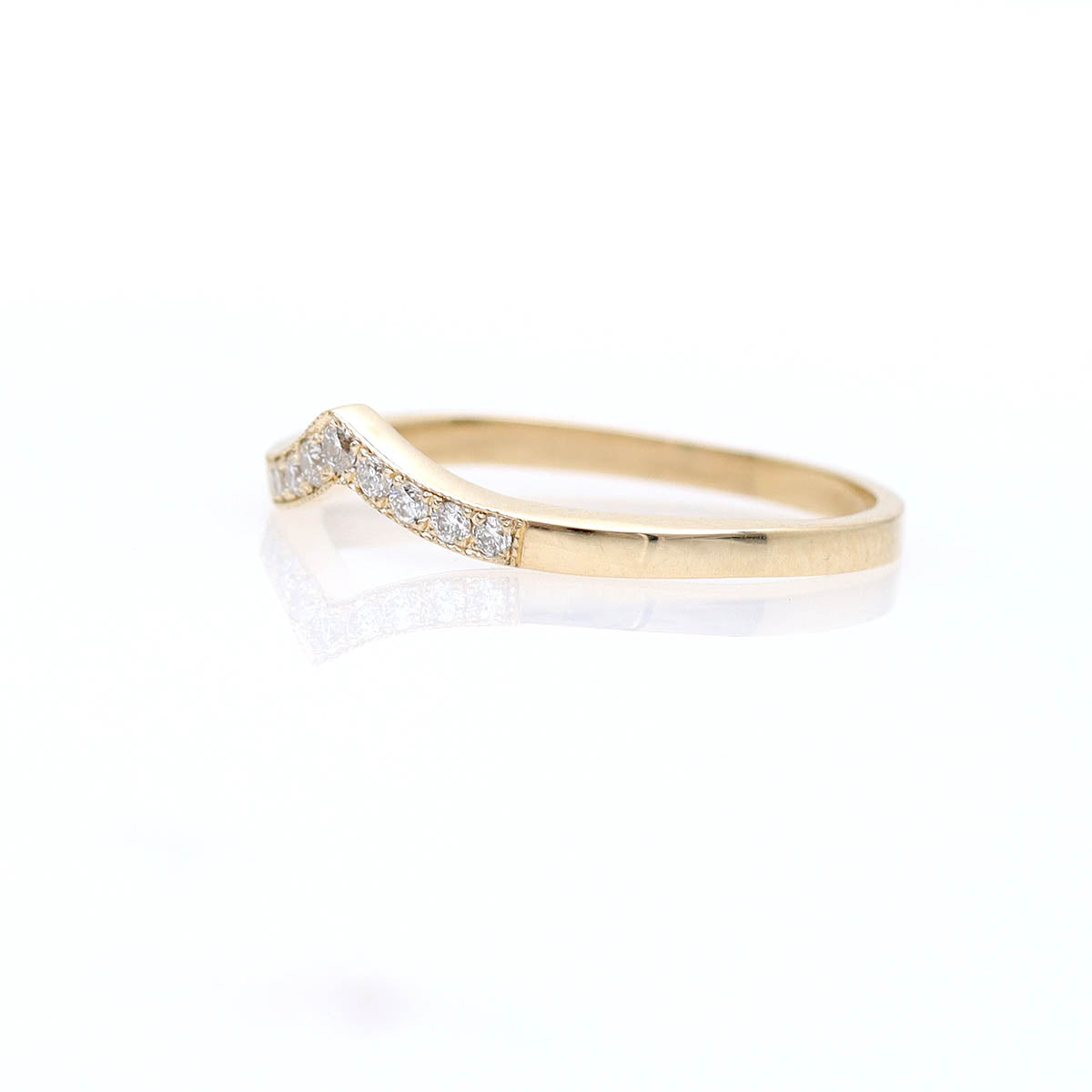 Contoured ’V’ wedding band. #L3354B - Wedding Bands