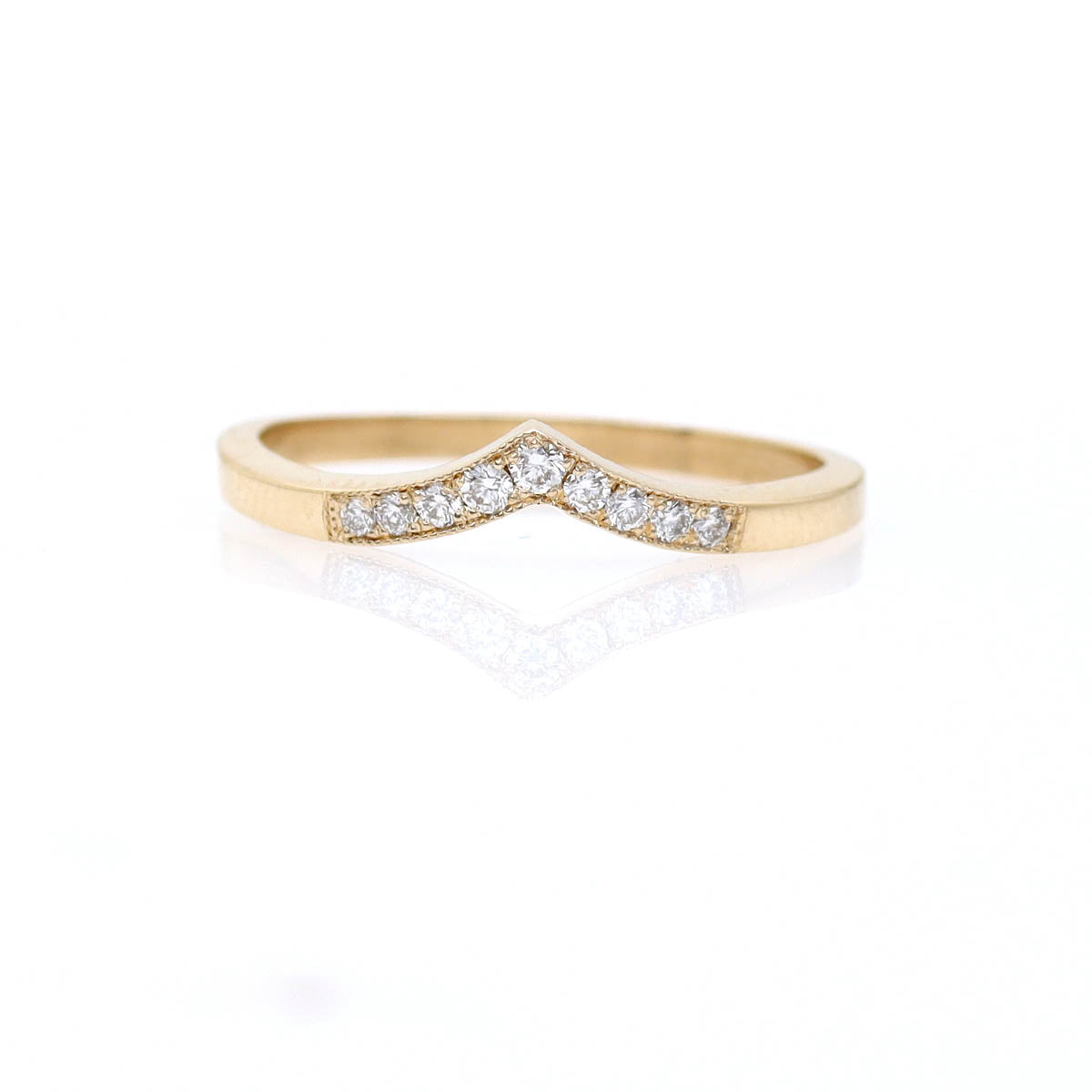 Contoured ’V’ wedding band. #L3354B - Wedding Bands