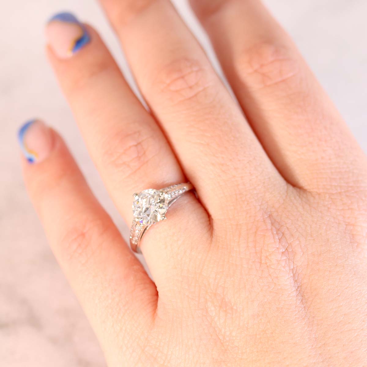 Art Déco Old European Cut Engagement Ring #VR240205 - Engagement Rings