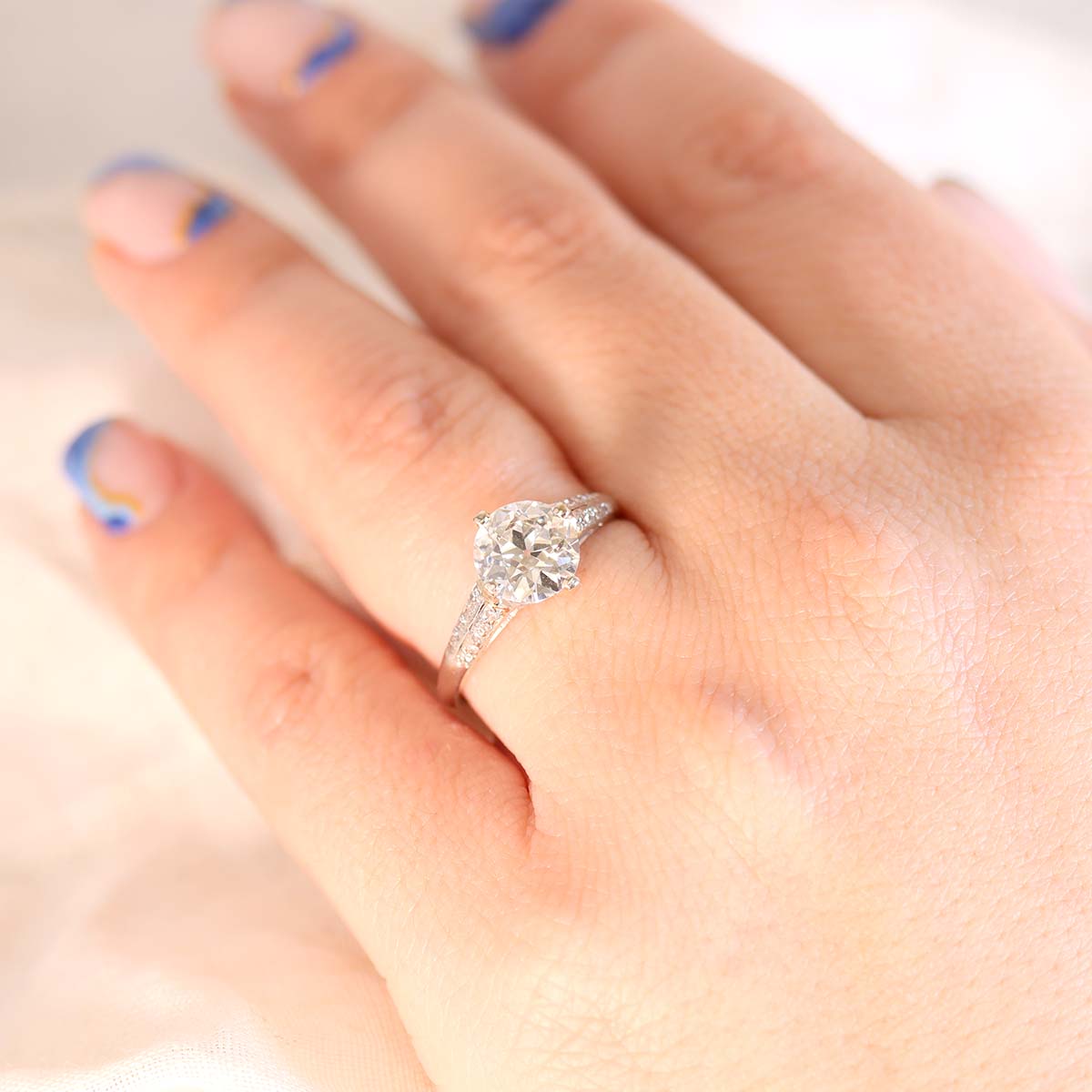 Art Déco Old European Cut Engagement Ring #VR240205 - Engagement Rings