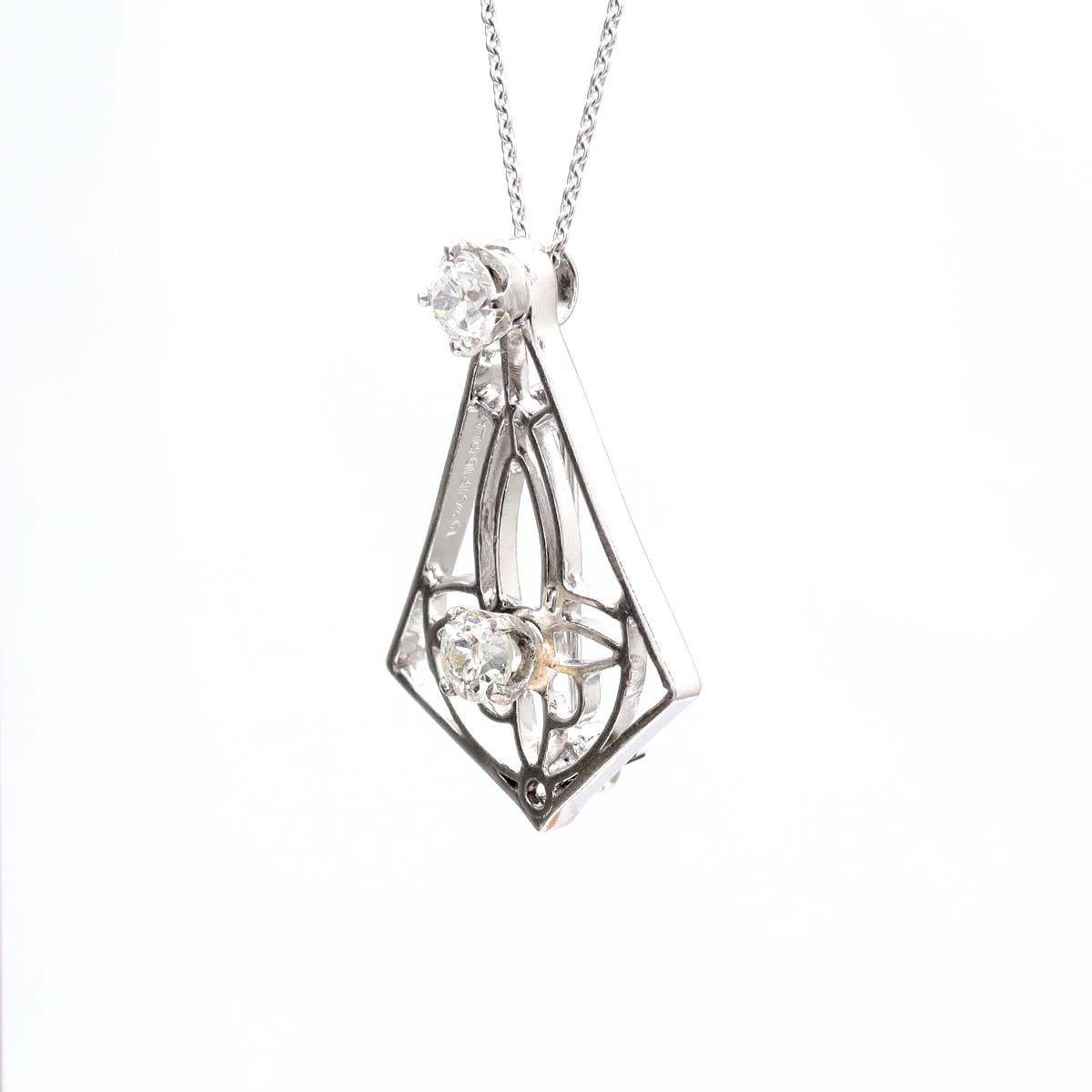 Art Déco Platinum and Diamond Pendant #VP1025 - Pendants