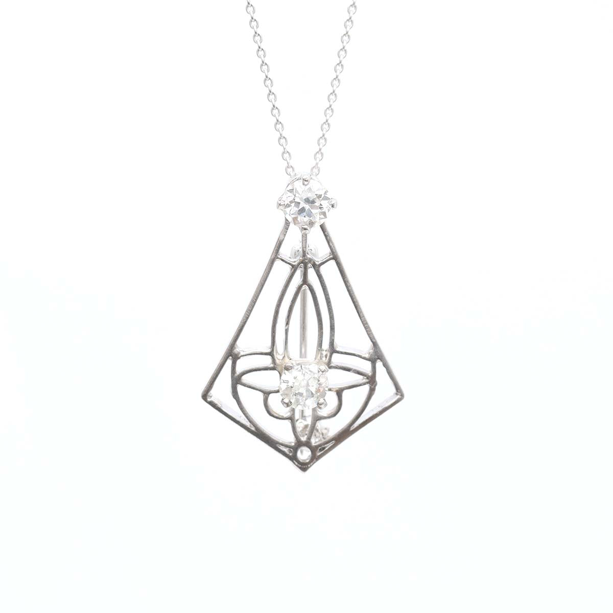 Art Déco Platinum and Diamond Pendant #VP1025 - Pendants