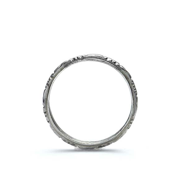 Art Déco Platinum Repoussé Wedding Band #VB180111-4 - Wedding Bands