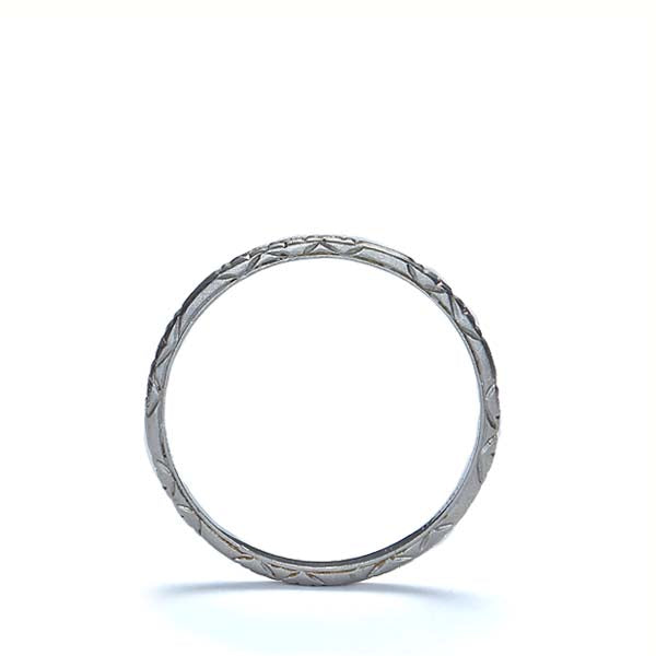 Art Déco Platinum Wedding Band #VR537-13 - Wedding Bands